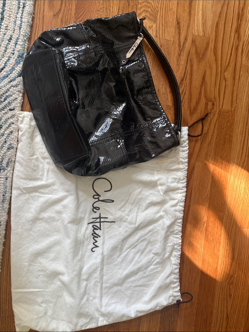 Cole Haan Black Patent Leather Shoulder Bag